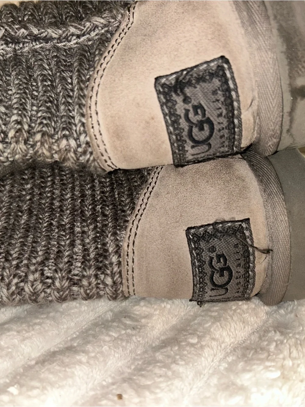 UGG australia sweater y2k Knit ButtonTall Boots in Gray